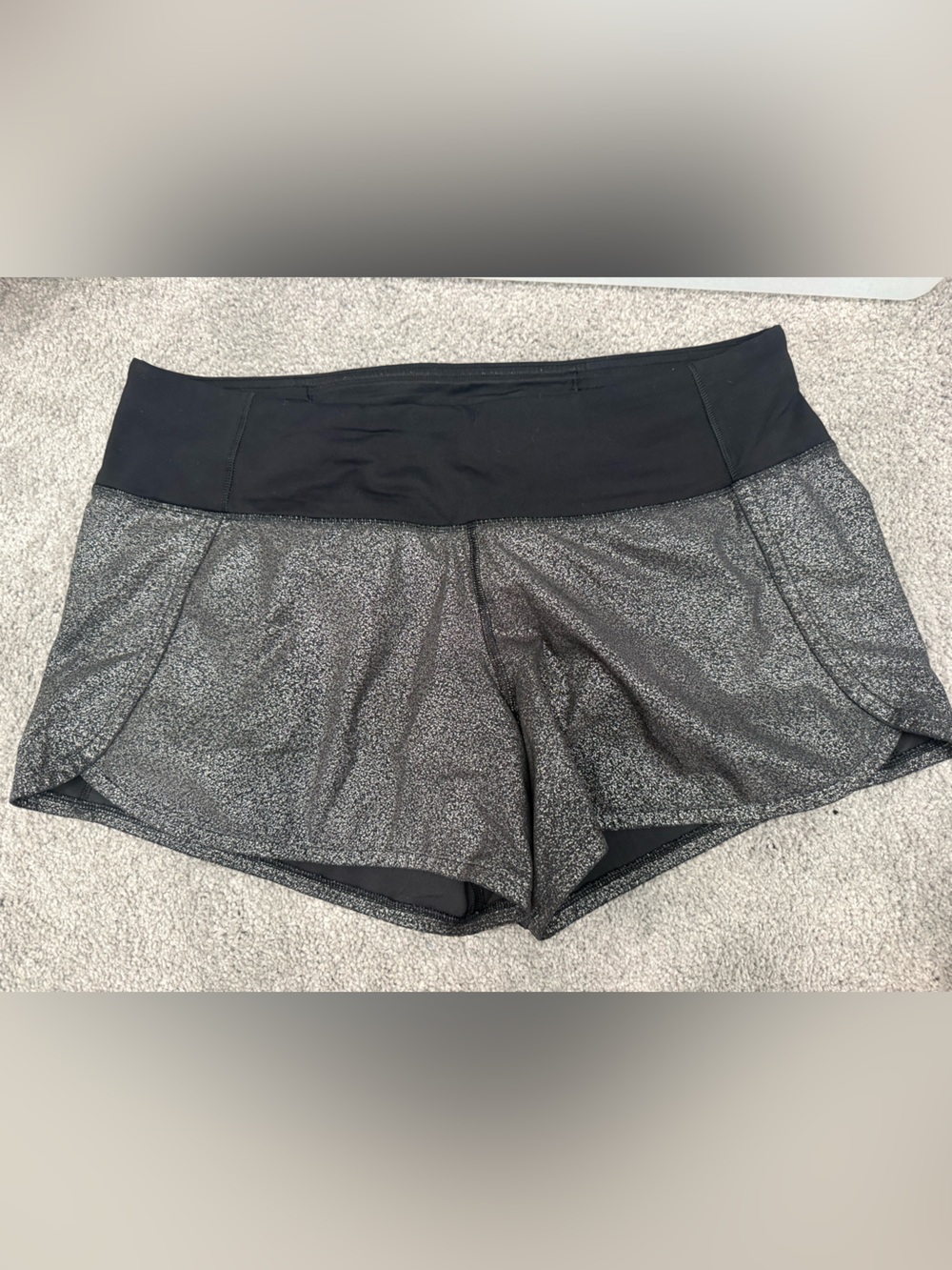 lululemon athletica Black and Silver Athletic Shorts